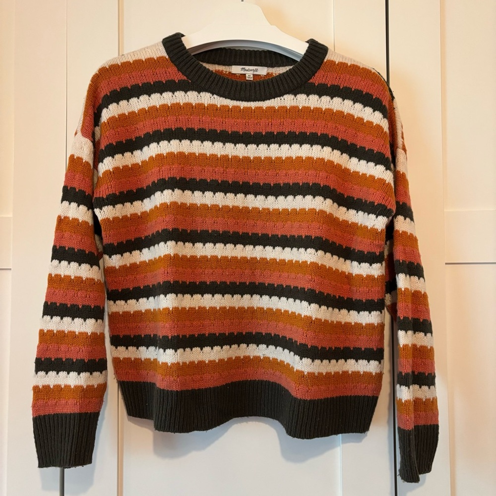 Madewell Striped Beacontree Pullover Sweater